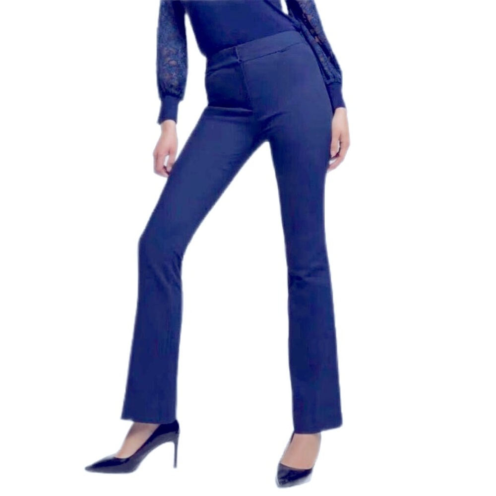 NWT White House Black Market Navy Boot Cut Stretch Slacks Pants Size 8